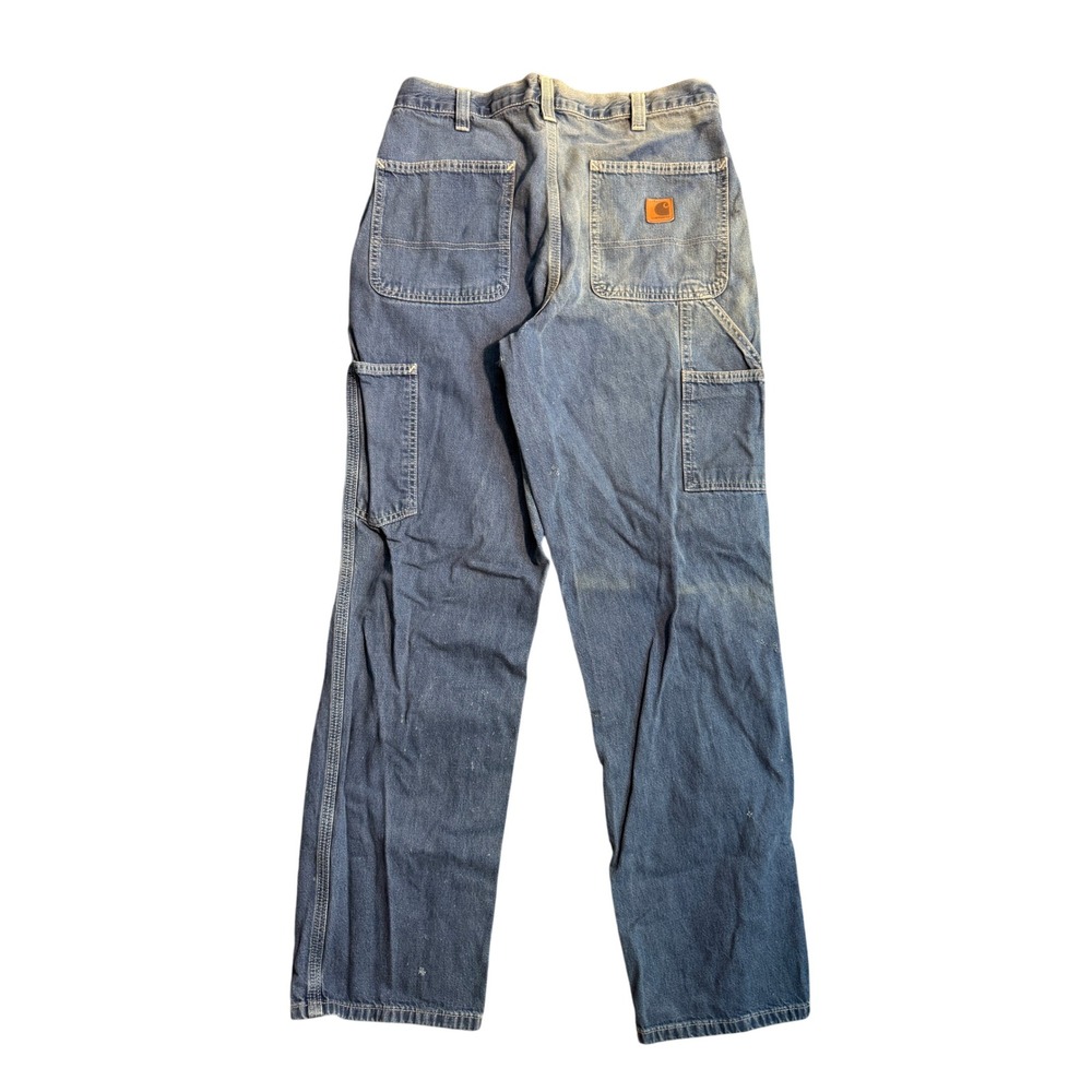 Vintage Carhartt Denim Carpenter Pants Straight Leg Workwear 30x29.5